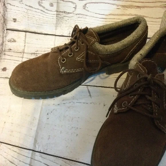Brown Leather Craft by Fashion Tradition Suede Casual Comfort Shoes Size 8.5 M - Picture 3 of 7